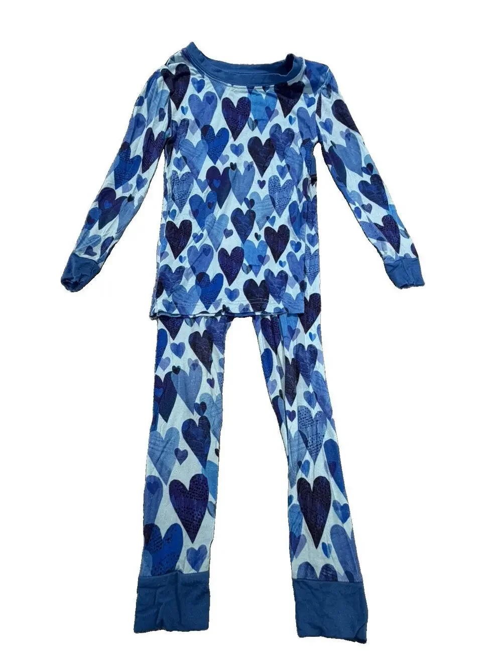 Little Sleepies Boys/Girls 4T Blue Hearts & Crafts Two Piece Pajamas Valentine's